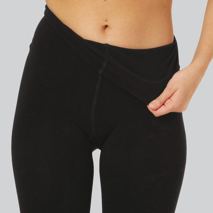 Bambus strømpebukser i sort m. inderfor til kvinder