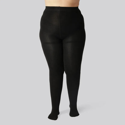 Bambus strømpebukser i sort m. inderfor til kvinder